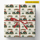 Personalized Christmas Golf Cart Wrapping Paper, Festive Green Golf Cart With Presents Wrapping Paper Rolls, Xmas Gift Wrap For Golf Lover