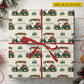 Personalized Christmas Golf Cart Wrapping Paper, Festive Green Golf Cart With Presents Wrapping Paper Rolls, Xmas Gift Wrap For Golf Lover