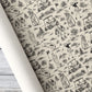 Vintage Golf Wrapping Paper, Black And White Golf Toile de Jouy Pattern Wrapping Paper Rolls, Gift Wrap For Golf Lover