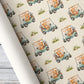 Cute Golf Cart Wrapping Paper, Teddy Bear And Bunny Golfing Pattern Wrapping Paper Rolls, Gift Wrap For Golf Lover
