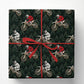 Dirt Bike Wrapping Paper, Red And White Motocross Riders On Dark Green Evergreen Forest Wrapping Paper Rolls, Gift Wrap For Motocross Lover