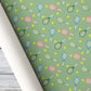 Tennis Wrapping Paper, Colorful Rackets And Balls On Sage Green Wrapping Paper Rolls, Gift Wrap For Tennis Lover