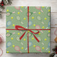 Tennis Wrapping Paper, Colorful Rackets And Balls On Sage Green Wrapping Paper Rolls, Gift Wrap For Tennis Lover