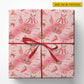 Personalized Cheerleading Wrapping Paper, Pink Watercolor Pom-Poms, Bows And Uniforms Wrapping Paper Rolls, Gift Wrap For Cheerleading Lover