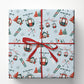 Ski Resort Wrapping Paper, Red And Green Gondolas, Skis And Snowy Chalets Wrapping Paper Rolls, Gift Wrap For Skiing Lover