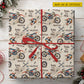 Personalized Dirt Bike Wrapping Paper, Custom Name Born To Ride Motocross Wrapping Paper Rolls, Gift Wrap For Motocross Lover