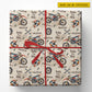 Personalized Dirt Bike Wrapping Paper, Custom Name Born To Ride Motocross Wrapping Paper Rolls, Gift Wrap For Motocross Lover