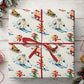 Funny Christmas Skiing & Snowboarding Wrapping Paper, Yeti, Santa & Reindeer Winter Sports Wrapping Paper Rolls, Xmas Gift Wrap For Skiing & Snowboarding Lover