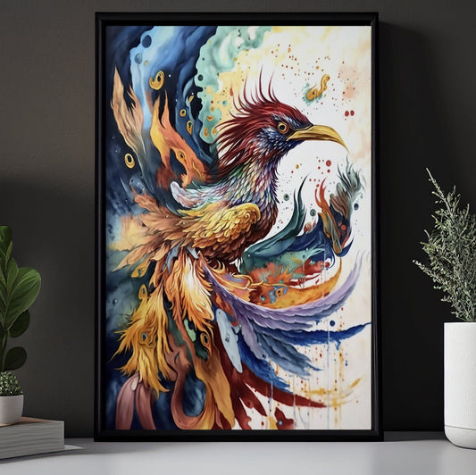 Dramatic Colorful Phoenix, Vintage Phoenix Canvas Painting, Wall Art Decor - Phoenix Poster Gift