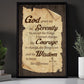 God Grant Me The Serenity Wisdom, God Canvas Painting, Wall Art Decor - Motivation Poster Gift