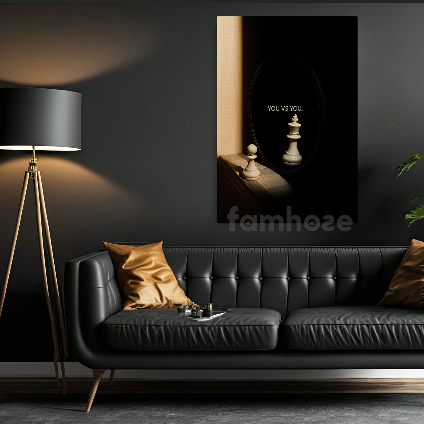 Minimalist Chess Canvas Painting, You Vs You Self Improvement Wall Art Decor, Poster Gift To Decor House Or Office