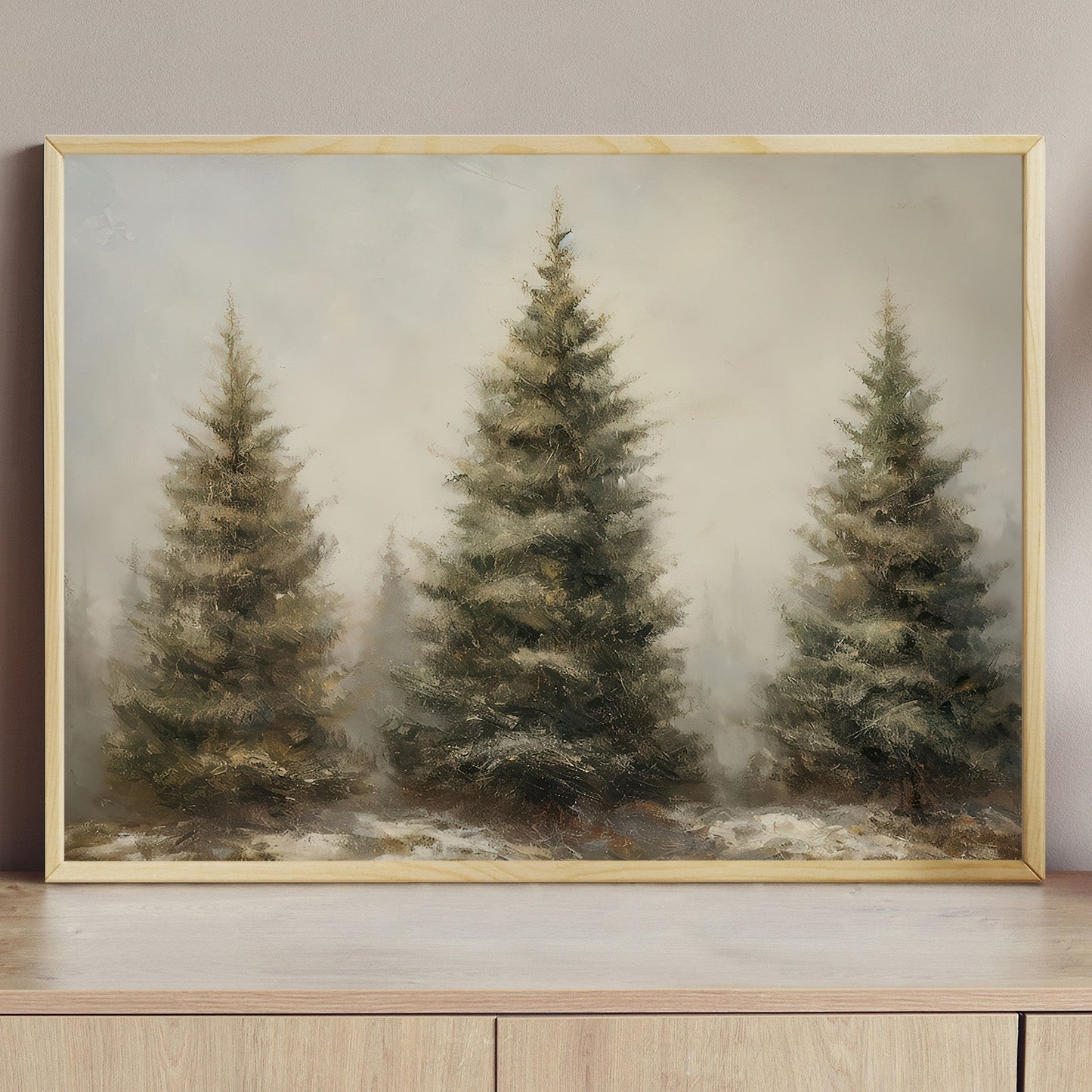 Three Christmas Tree, Christmas Tree Canvas Painting, Xmas Wall Art Decor - Christmas Poster Gift