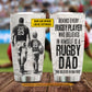 Personalized Rugby Dad Son Tumbler, Behind Every Rugby Player Sports Stainless Steel Tumbler, Travel Mug Tumblers Gift For Rugby Lovers