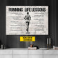 Running Life Lessons, Personalized Motivational Running Canvas Painting, Inspirational Quotes Wall Art Decor, Poster Gift For Running Lovers