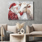 Christmas Cow Canvas Painting, Rustic Santa And Cow Wall Art Decor, Xmas Poster Gift For Cow Lovers