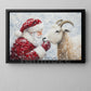 Christmas Goat Canvas Painting, Rustic Santa And Goat Wall Art Decor, Xmas Poster Gift For Goat Lovers