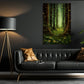 Magical Forest Path With Fireflies Painting, Forest Canvas Painting, Wall Art Decor - Fantasy Forest Poster Gift