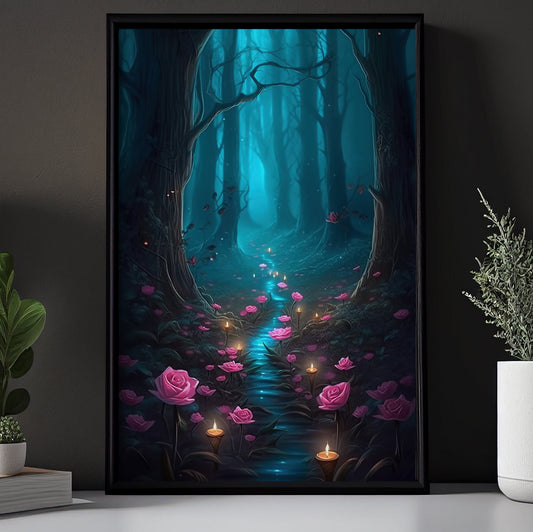 Magical Forest And Spiritual Stream, Mystery Canvas Painting, Wall Art Decor - Victorian Poster Gift