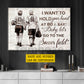 Personalized Motivational Couple Soccer Canvas Painting, I Want To Hold Your Hand At 80, Romantic Quotes Wall Art Decor, Poster Gift For Soccer Lovers