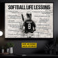 Personalized Motivational Softball Canvas Painting, Softball Girl Player, Inspirational Quotes Wall Art Decor, Poster Gift For Softball Lovers