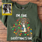 Personalized Christmas Pitbull Dog Sweatshirt, I'm Fine Everything's Fine Crewneck Sweatshirt Xmas Gift For Dog Lovers