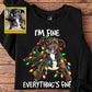 Personalized Christmas Pitbull Dog Sweatshirt, I'm Fine Everything's Fine Crewneck Sweatshirt Xmas Gift For Dog Lovers
