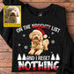 Personalized Christmas Poodle Dog Sweatshirt, On The Naughty List And I Regret Nothing Crewneck Sweatshirt Xmas Gift For Dog Lovers