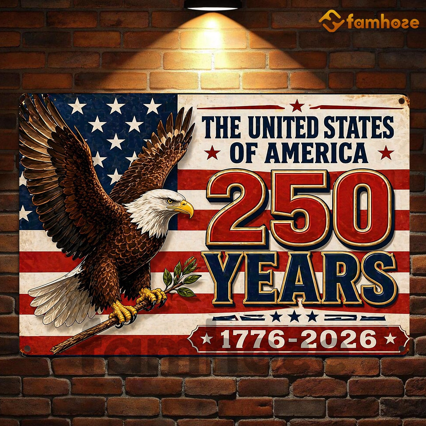 July 4th USA 250 Anniversary Metal Sign, 250 Years The United States Of America Yard Sign, House Decor Independence Day Gift For American Patriot