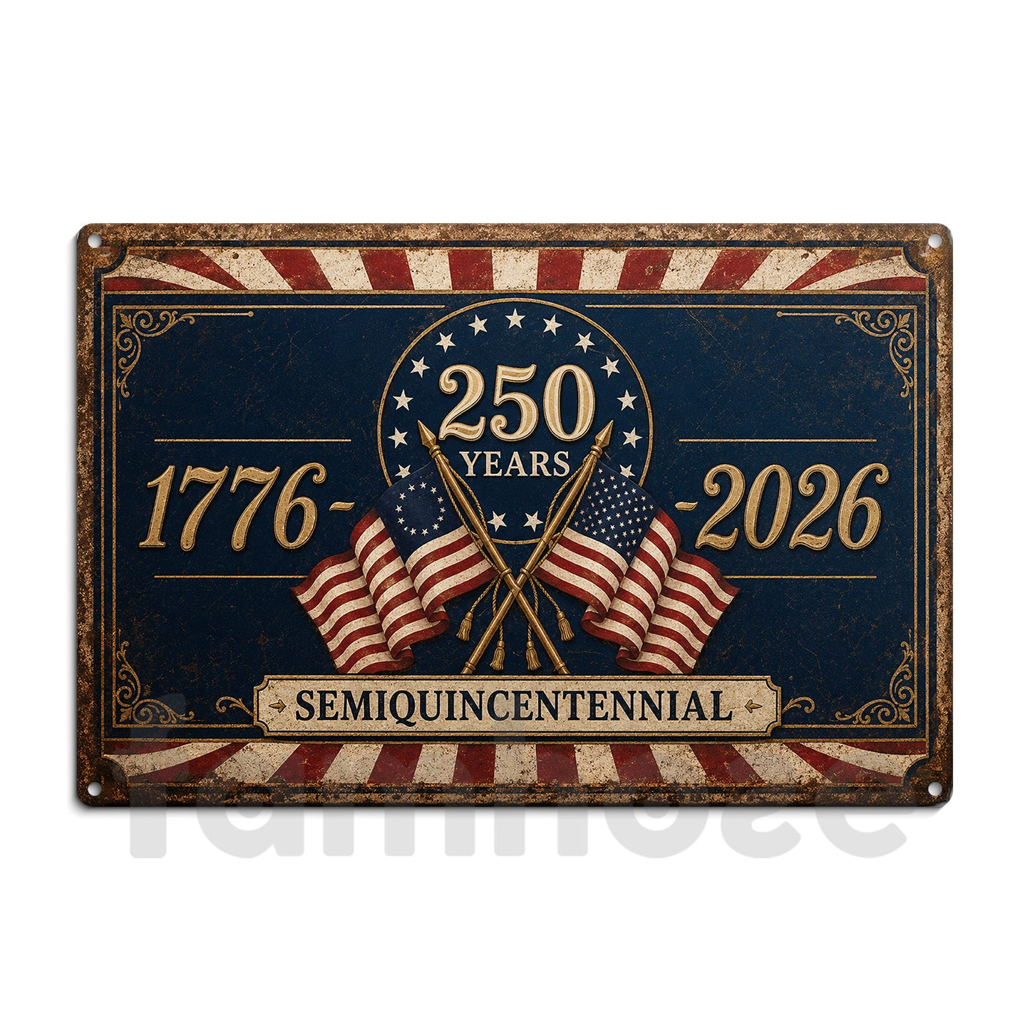 July 4th USA 250 Anniversary Metal Sign, 250 Years 1776 - 2026 Semiquincentennial Yard Sign, House Decor Independence Day Gift For American Patriot