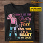 Personalized Funny Volleyball Girl T-shirt, Don't Let The Pretty Face Fool You, Gift For Volleyball Lovers, Volleyball Girl Players