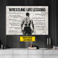 Wrestling Life Lessons, Personalized Motivational Wrestling Canvas Painting, Inspirational Quotes Wall Art Decor, Poster Gift For Wrestling Lovers