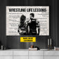 Couple Wrestling Life Lessons, Personalized Motivational Wrestling Canvas Painting, Inspirational Quotes Wall Art Decor, Poster Gift For Wrestling Lovers