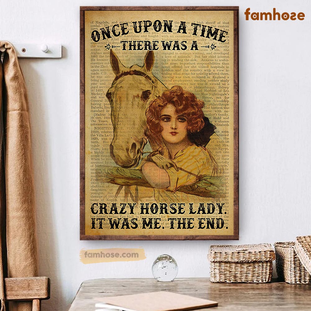 Horse Poster & Canvas, Once Upon A Time There Was A Crazy Horse Lady, –  Famhose