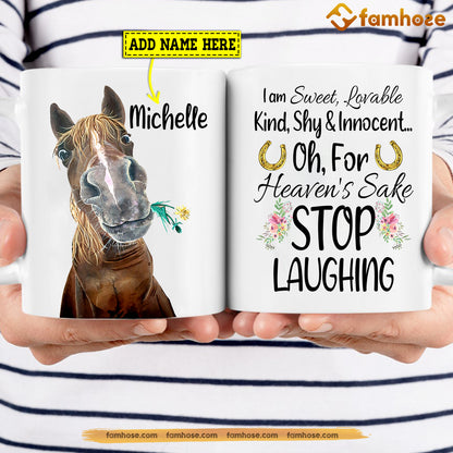 Funny Personalized Horse Mug, I Am Sweet, Lovable, Kind, Shy, Innocent Gift For Horse Lovers, Horse Lovers Gift Mug, Cups, Horse Owner