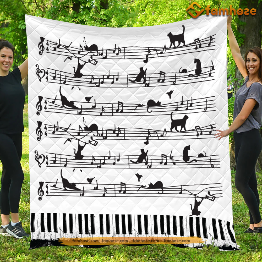 Cat Blanket, Cats With The Songs Fleece Blanket - Sherpa Blanket Gift For Cat Lover, Cat Owners