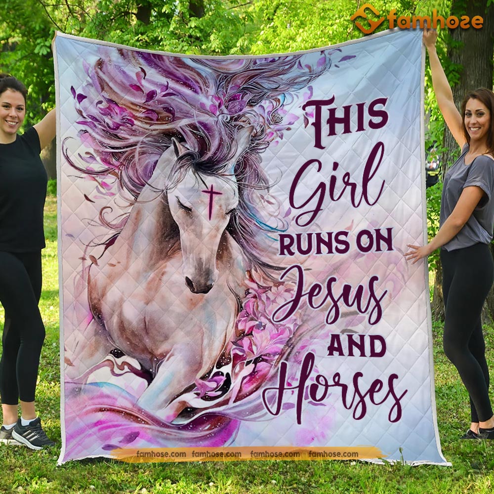 Girl on 2025 a horse blanket