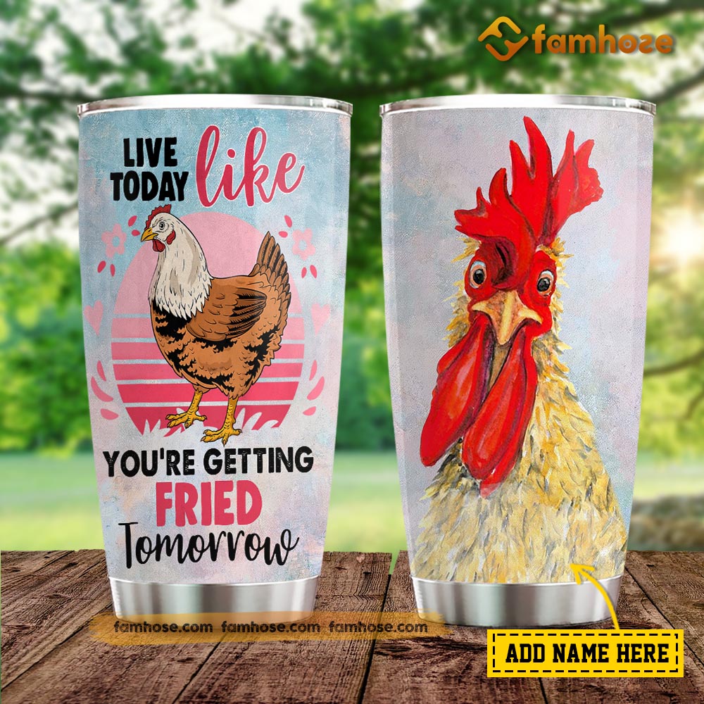 Cute Chicken Flower Head - Engraved Stainless Steel Tumbler, Cute Chicken  Mug, Farm Humor Tumbler