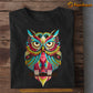 Owl T-shirt, Mysterious Pattern Owl Gift For Owl Lovers, Owl Owners, Owl Tees