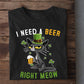 Cute Patrick's Day Cat T-shirt, I Need A Beer Right Meow Gift For Cat Lovers, Cat Owners, Cat Tees