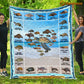 Turtle Blanket, Many Kind Of Turle Arrange Heart Fleece Blanket - Sherpa Blanket Gift For Turtle Lover