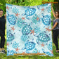 Turtle Blanket, Turtle In The Sea With Coral Fleece Blanket - Sherpa Blanket Gift For Turtle Lovers, Turtle Owners