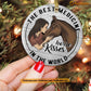 Christmas Horse Ornament, The Best Medicine In The World Gift For Horse Lovers, Circle Ceramic Ornament