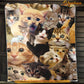 Cute Cat Blanket, Cats Together Look At You Fleece Blanket - Sherpa Blanket Gift For Cat Lover, Cat Owners