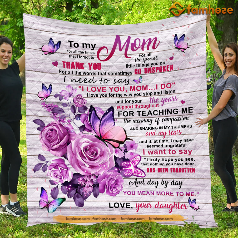 Mother's Day Gift Daughter To Mom Fleece Blanket Love Daughter To