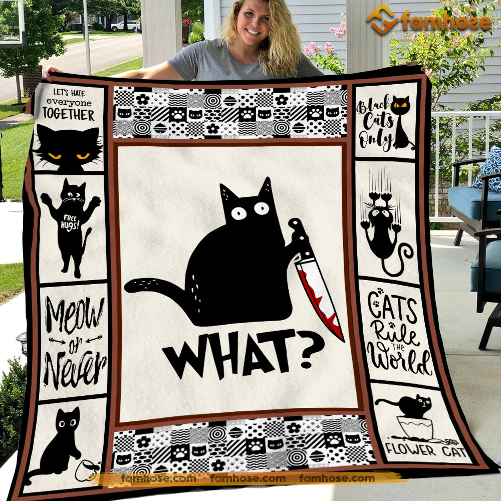 Cat Blanket, What Cats Rule The World Fleece Blanket - Sherpa Blanket Gift For Cat Lover, Cat Owners