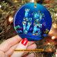 Cute Christmas Turtle Ornament, Love Sea Turtle Gift For Turtle Lovers, Circle Ceramic Ornament