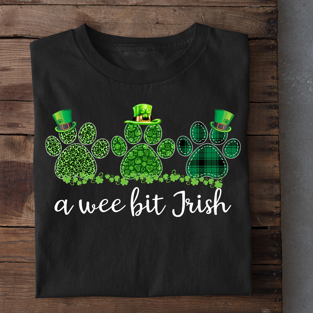 St Patrick's Day Dog T-shirt, A Wee Bit Irish Lucky Charms Gift For Dog Lovers, Dog Owners, Dog Tees