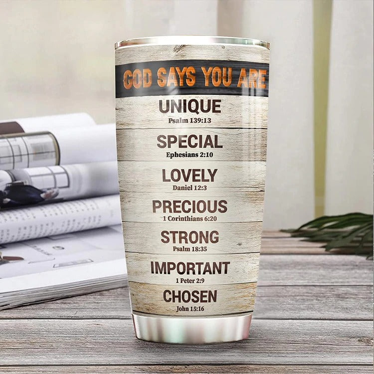 Horse Tumbler, God Says You Are Unique Special Lovely Precious Strong Chosen Stainless Steel Tumbler, Horse Tumbler Lovers, Tumbler Gifts For Horse Lovers