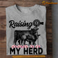 Funny Mother's Day Cow T-shirt, Raising My Herd, Gift For Cow Lovers, Gift For Cow Moms, Cow Tees