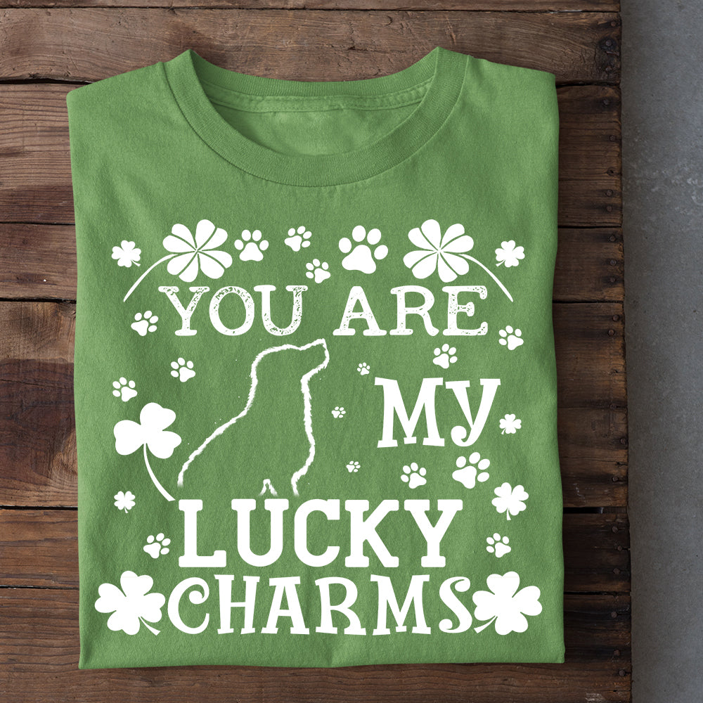 St Patrick's Day Dog T-shirt, You Are My Lucky Charms Gift For Dog Lovers, Dog Owners, Dog Tees